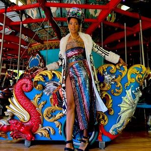 Festival wear ! 2 piece size small hat coat shoes not included